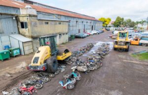 La Municipalidad realizó la compactación de motos secuestradas