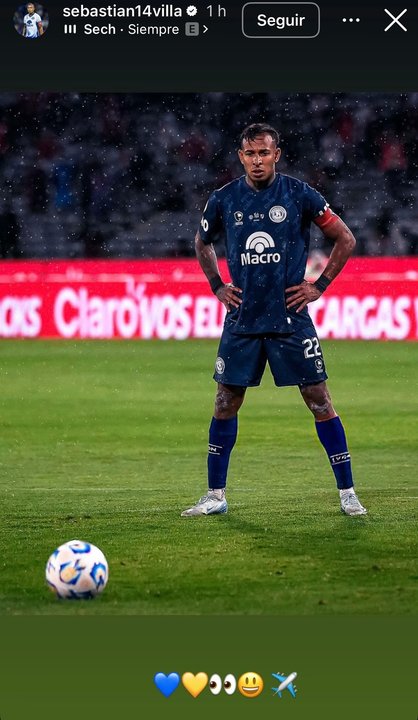 Sebastián Villa genera expectativa en Boca con un enigmático posteo en Instagram