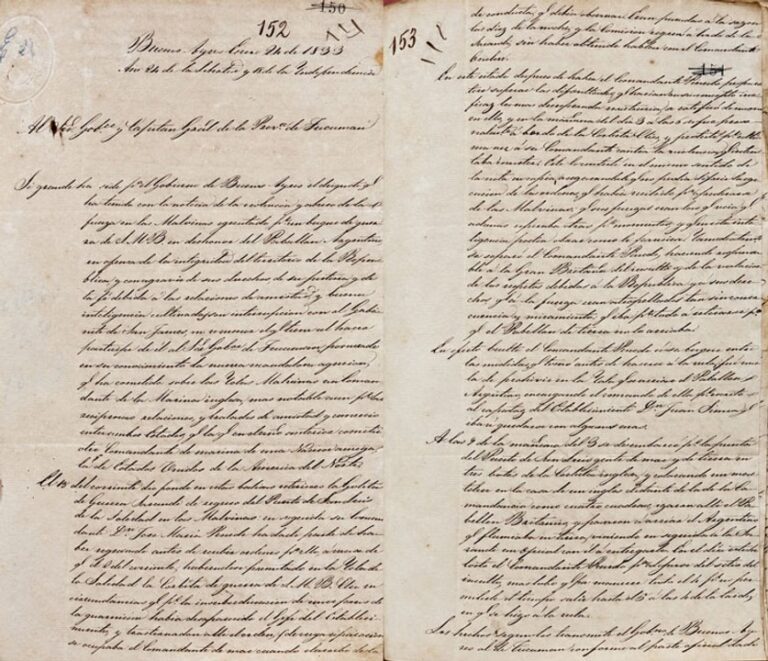 Descubren valiosa carta de 1833 sobre la ocupación británica en Malvinas