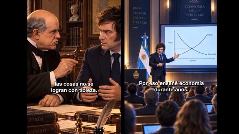 Milei y Sarmiento: Un diálogo virtual en el Día del Maestro