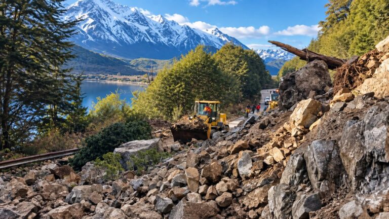 Ruta 40 cortada por un derrumbe: dificultades para quienes viajan a Bariloche