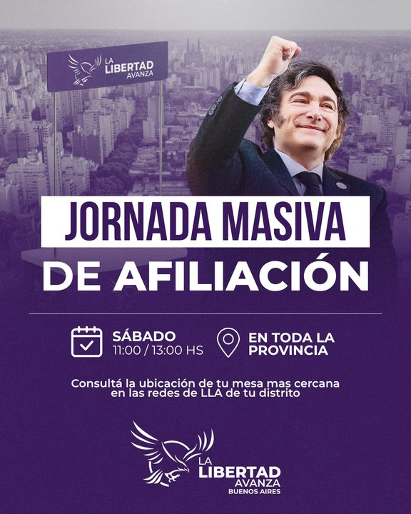La Libertad Avanza inicia su campaña de afiliación masiva en Buenos Aires