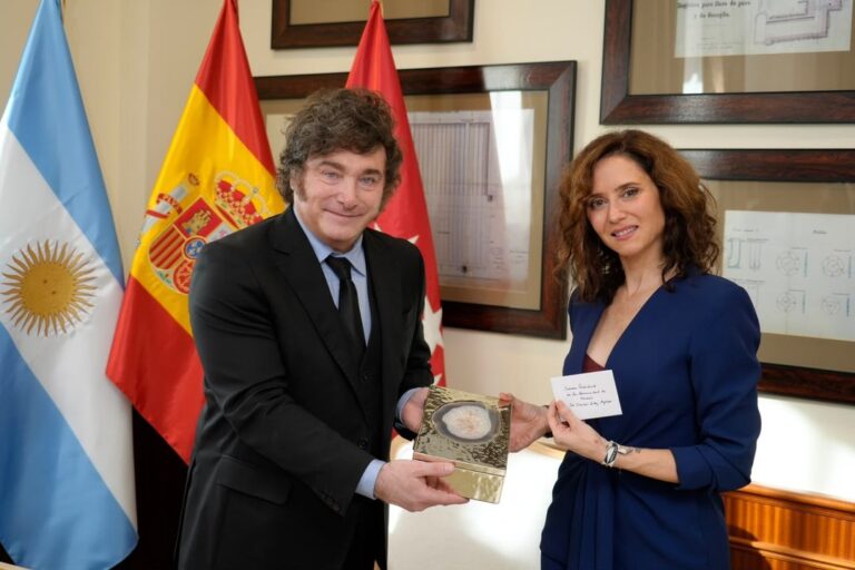 Milei se reunió con Díaz Ayuso en Madrid antes de regresar a Argentina